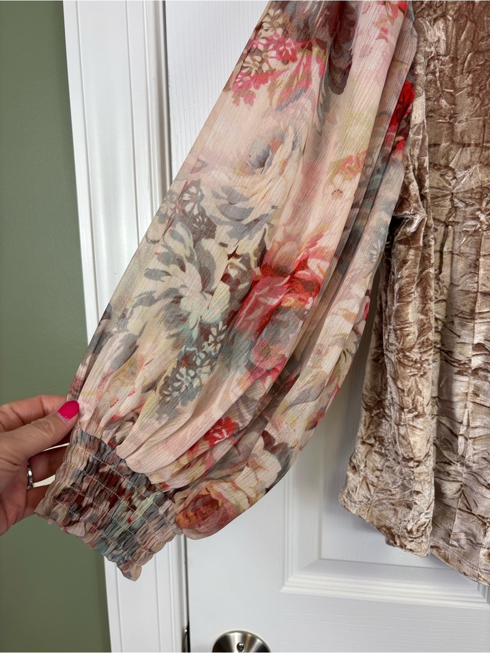Anthropologie Meadow Rue crushed velvet blouse sz lg petite - Picture 5 of 8